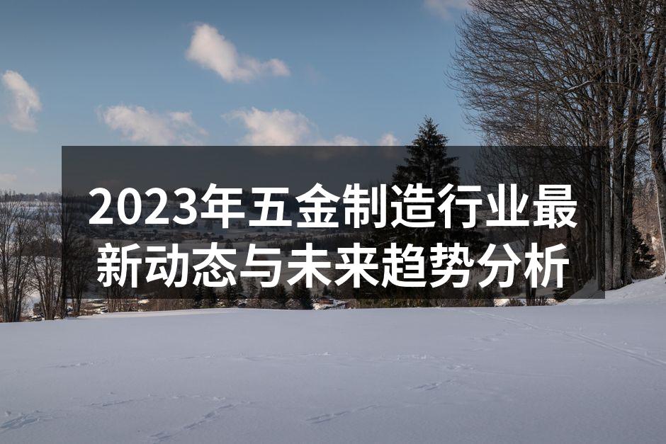 2023年五金制造行业最新动态与未来趋势分析
